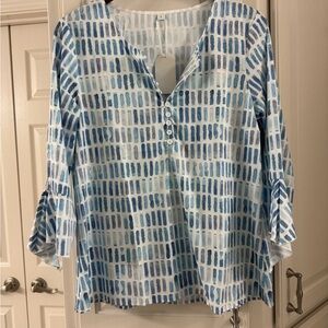 Blue Patterned Women's Top